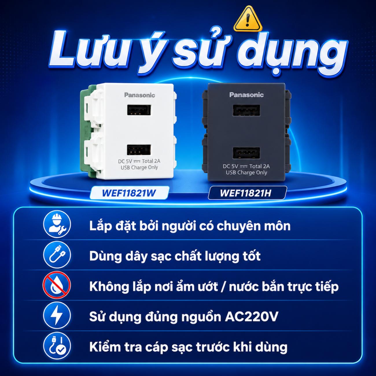 Ổ cắm USB Panasonic 2 cổng / 2-Port USB Charger